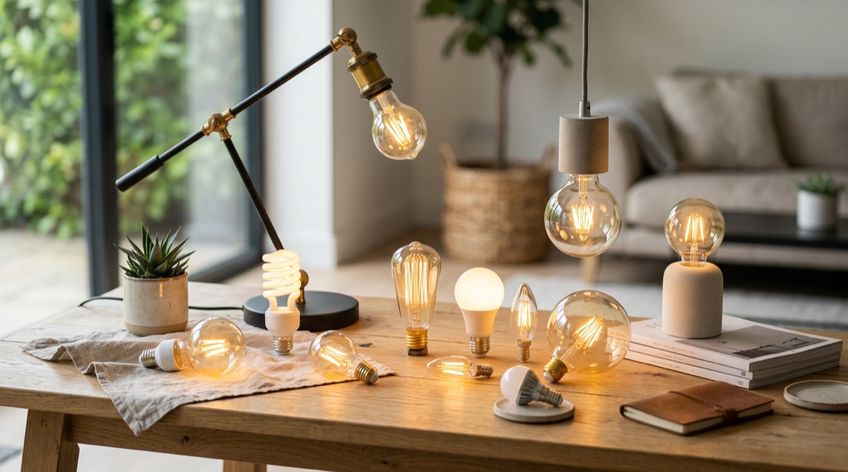 Comparação de lâmpadas LED com halogéneo para iluminação eficiente em casa