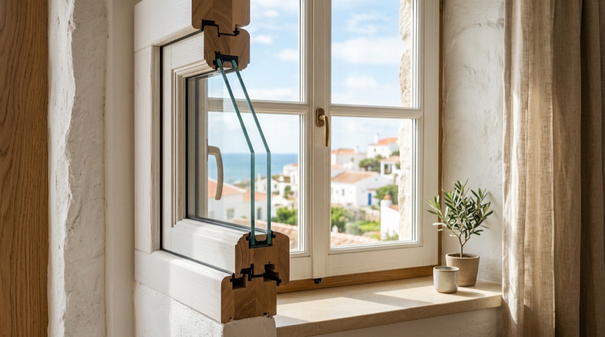 Janelas com vidro duplo instaladas em casa portuguesa para isolamento